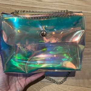 Holographic Clear Shoulder Bag with Removable Strap